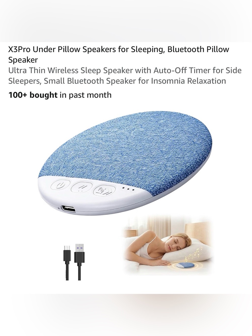 X3Pro Bluetooth Under-Pillow Sleep Speaker - NIP - SKU 84